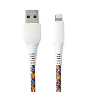 onn 6ft Lighting to USB A Braided Cable, MFI Certified, Rainbow - Compatible with iPhone 14/13/12/11/X/XR/XS/8/7/6/5, iPad, Airpods and more
