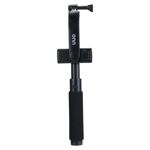 Onn Bluetooth Selfie Stick  Extendable to 40 in, 360 Rotating & Tilting Clamp with Built-In Rechargeable Shutter and Universal Camera Mount