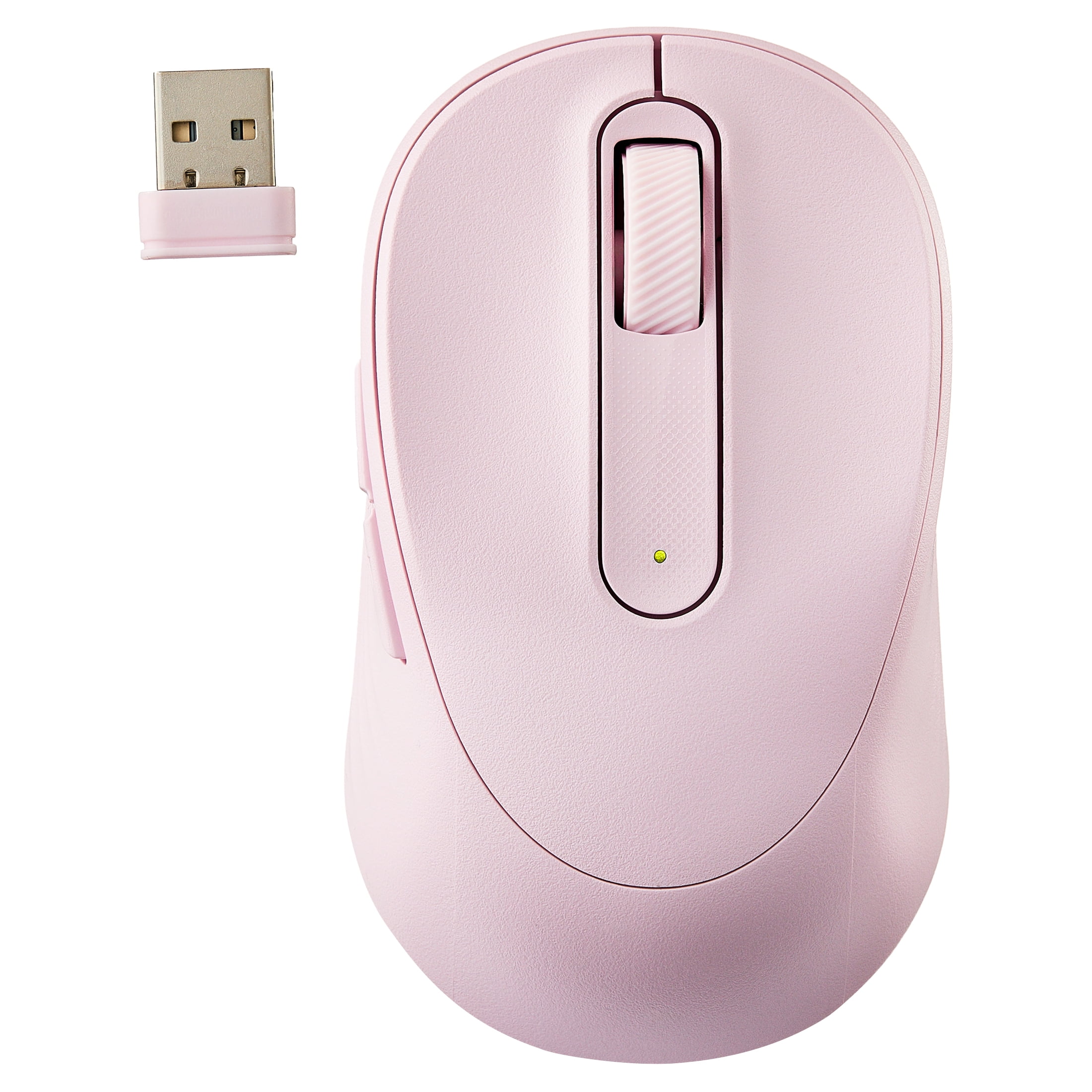 Onn Silent Wireless 5-Button Mouse with 1600 DPI, USB Nano Receiver, Pink