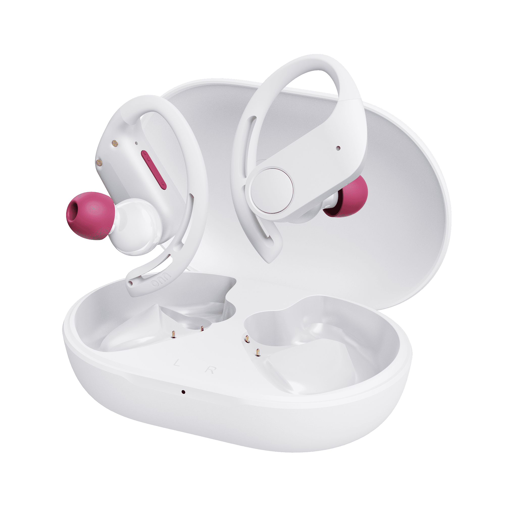 onn Wireless Sport Earbuds with Comfort Grip Ear Hooks, White