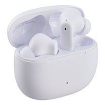onn Bluetooth Wireless Earphones with Active Noise Canceling and Wireless Charging Case, White