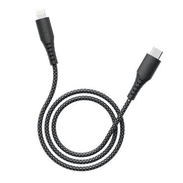 onn 6ft Lightning to USB-C braided charging cable, MFI certified, fast charging, Black