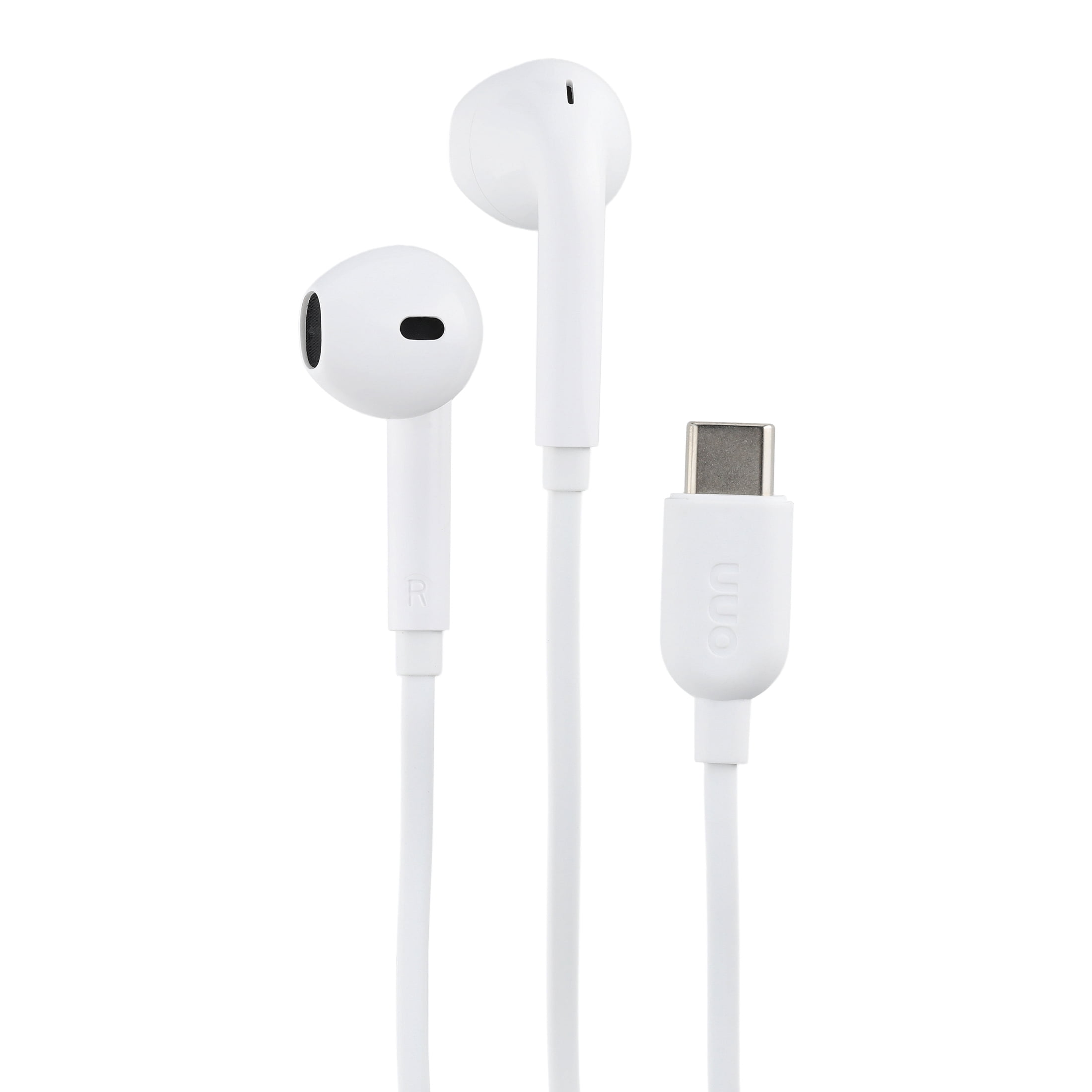 onn Earbuds with USB-C Connector, White