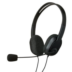 onn 3.5mm AUX Stereo Headset with Built-In Microphone, Black