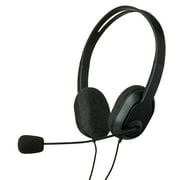 onn 3.5mm AUX Stereo Headset with Built-In Microphone, Black