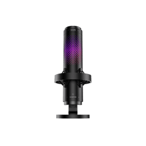 onn USB Tri-Pattern Gaming Microphone with Volume/Mute Controls and 3.5mm Headphone Jack, Black