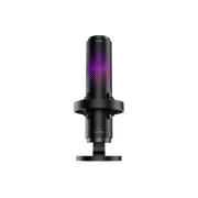onn USB Tri-Pattern Gaming Microphone with Volume/Mute Controls and 3.5mm Headphone Jack, Black