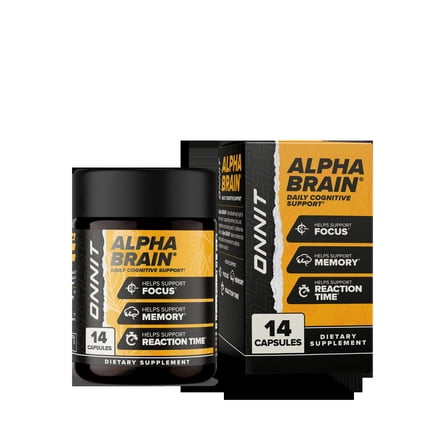 ONNIT Alpha BRAIN Premium Nootropic Brain Health Supplement, Memory and Focus Support, 14 Ct