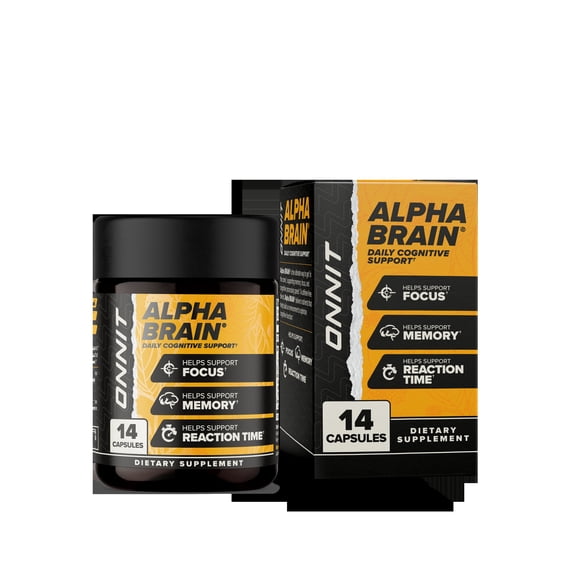ONNIT Alpha BRAIN Premium Nootropic Brain Health Supplement, Memory and Focus Support, 14 Ct