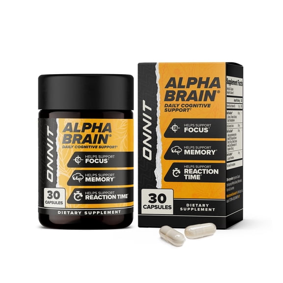 ONNIT Alpha BRAIN Premium Nootropic Brain Health Supplement, Memory and Focus Support, 30 Ct