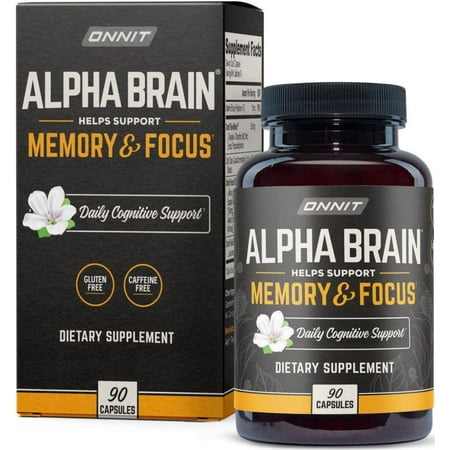 ONNIT Alpha Brain 90ct Capsules for Consistent Mental Clarity, Focus, and Cognitive Balance