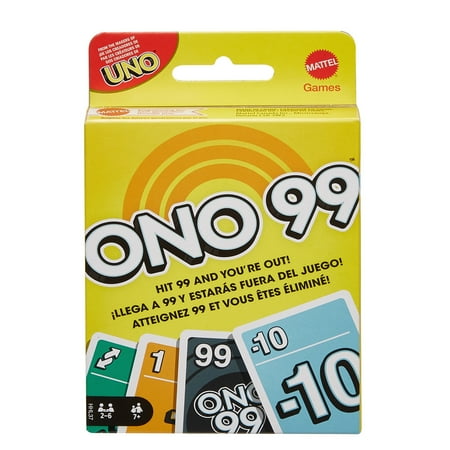 ONO 99 Card Game from Makers of UNO for Kids, Adults and Game Night, Add Numbers & Don't Go over 99