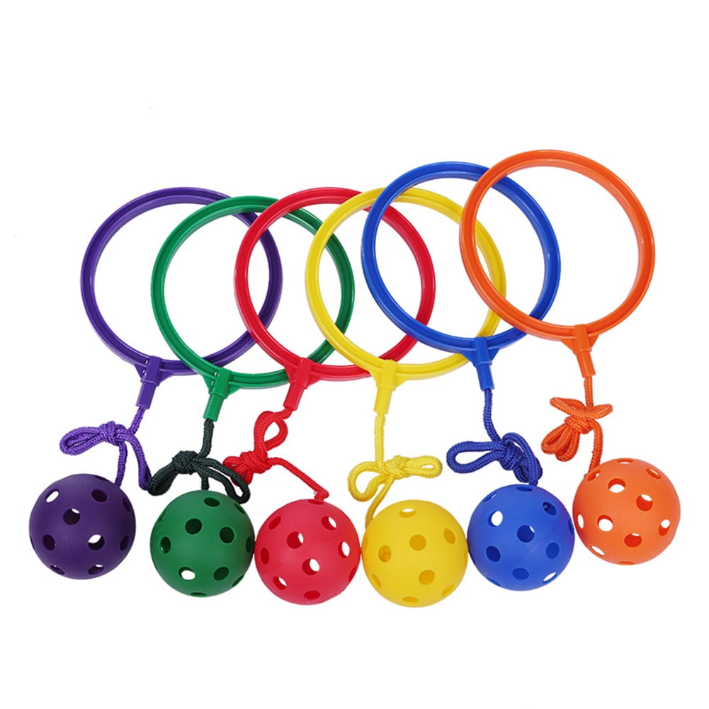 ONRP Kids Bouncing Balls One Foot Flashing Jumping Rope Ball Ankle Skip ...