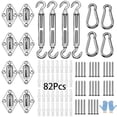 thumbnail image 1 of AsFrost 82Pcs Shade Sail Hardware Kit, Stainless Steel Hardware Kit for Triangle Square Rectangle Sun Shade Sail Installation for Garden Patio Lawn, 1 of 8