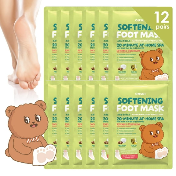 ONSOI 12 Count Detoxifying & Hydrating Foot Mask with Shea Butter for Combination Skin