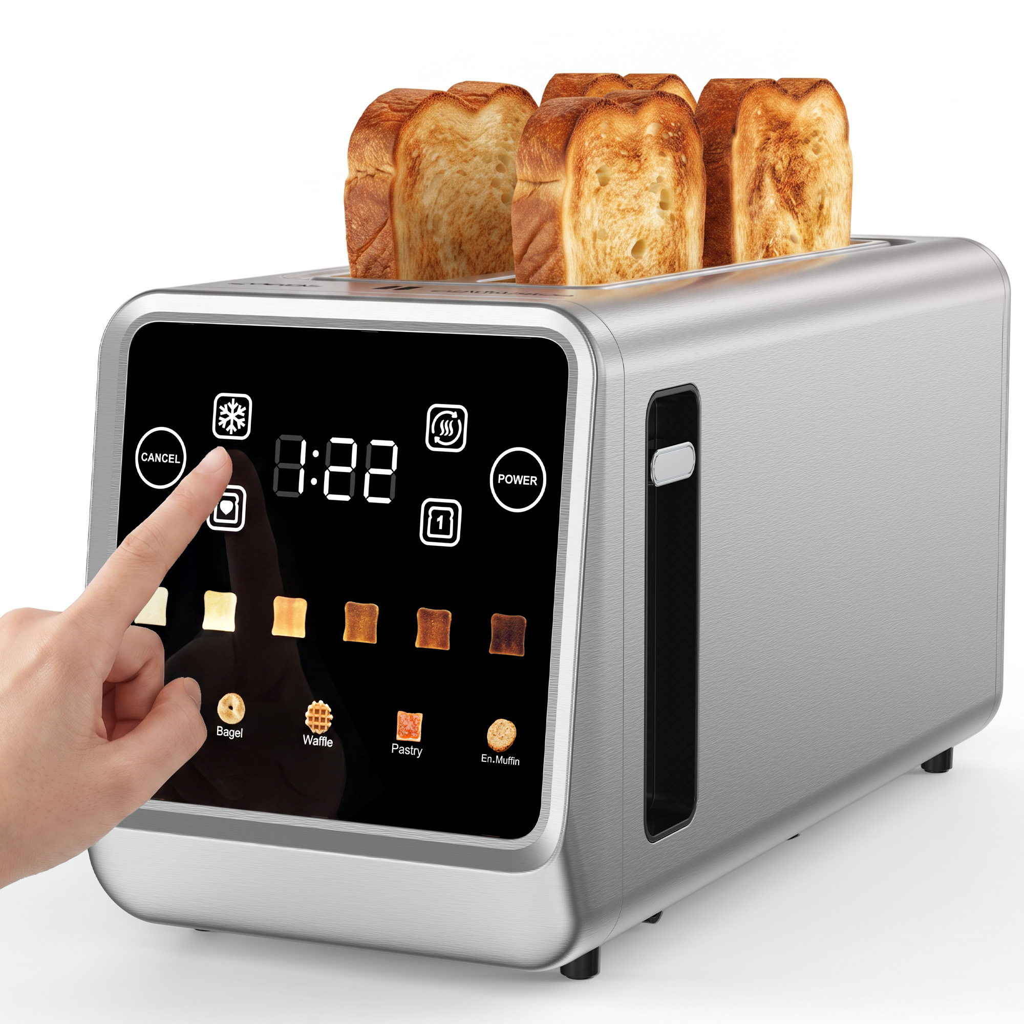 ONSON 1400W 4 Slice Smart Toaster With Digital Touchscreen Extra Wide Slots Stainless Steel Fast Heating 5 Bread Settings 6 Shade Options: What to Know Before You Buy