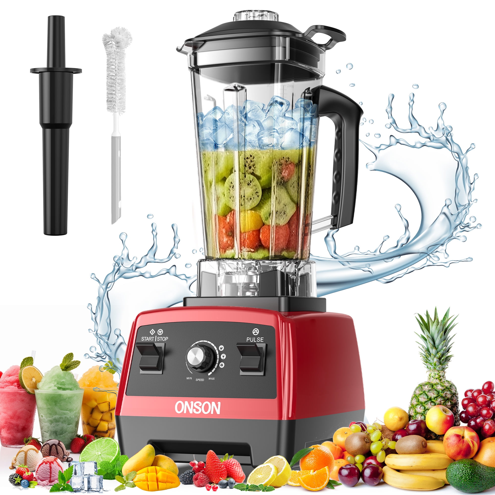 OMMO 1800W High-Speed Blender - 60oz BPA-Free Jar, Stainless Steel Blades, For Smoothies, Ice Crushing, Shakes