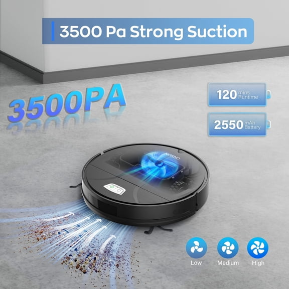 ONSON BR151 Robot Vacuum Cleaner, Robot Vacuum and Mop Combo Compatible with Alexa, Blue