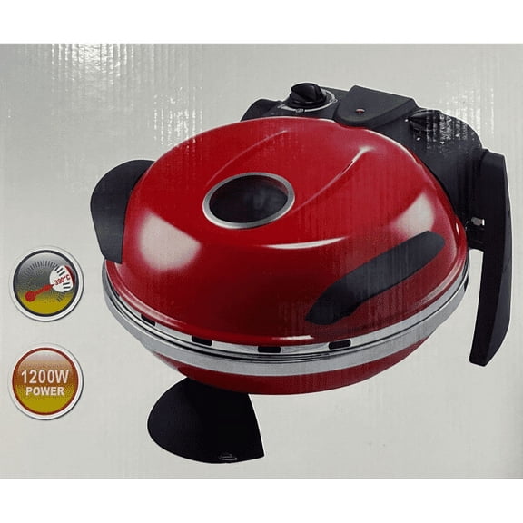 ONSON Pizza Maker with Ceramic Stone, Heats up to 800F, 12 Inch Countertop Pizza Oven for Home, Red