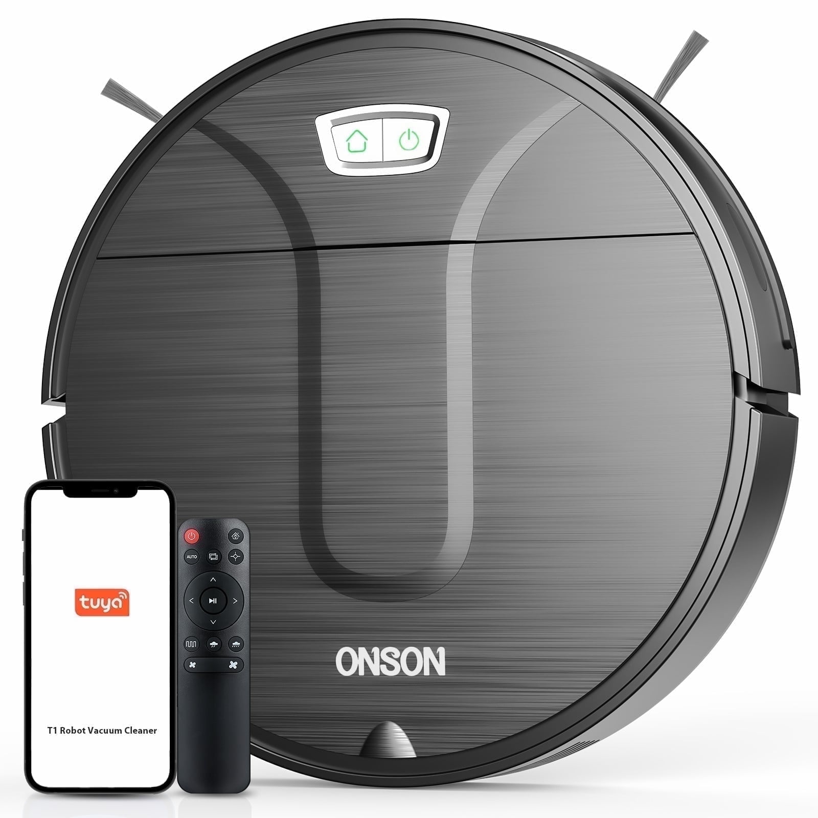 Black Cordless HEPA Robot Vacuum with Alexa and Google Assistant