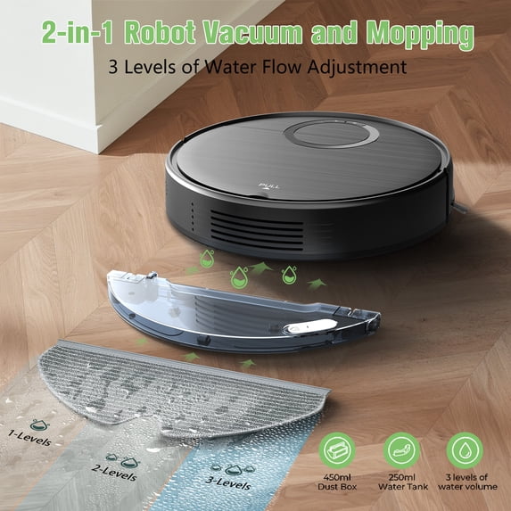 ONSON Robot Vacuum Cleaner, Robot Vacuum and Mop Combo with WIFI/Alexa for Pet Hair and Hard Floor