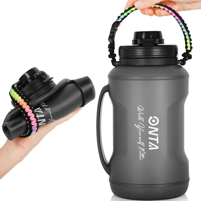 Portable Sports Water Bottles with Handle Plastic Water Jugs BPA-Free  Durable Water Bottle for Adults Hiking Walking Camping