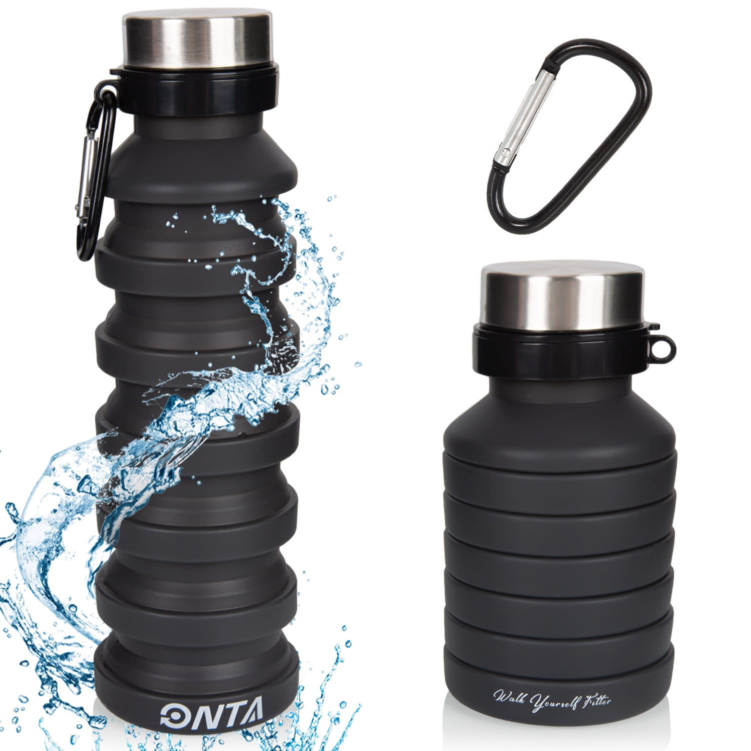 Ion8 Leak Proof BPA Free Slim Water Bottle, Lockable Lid, 500ml