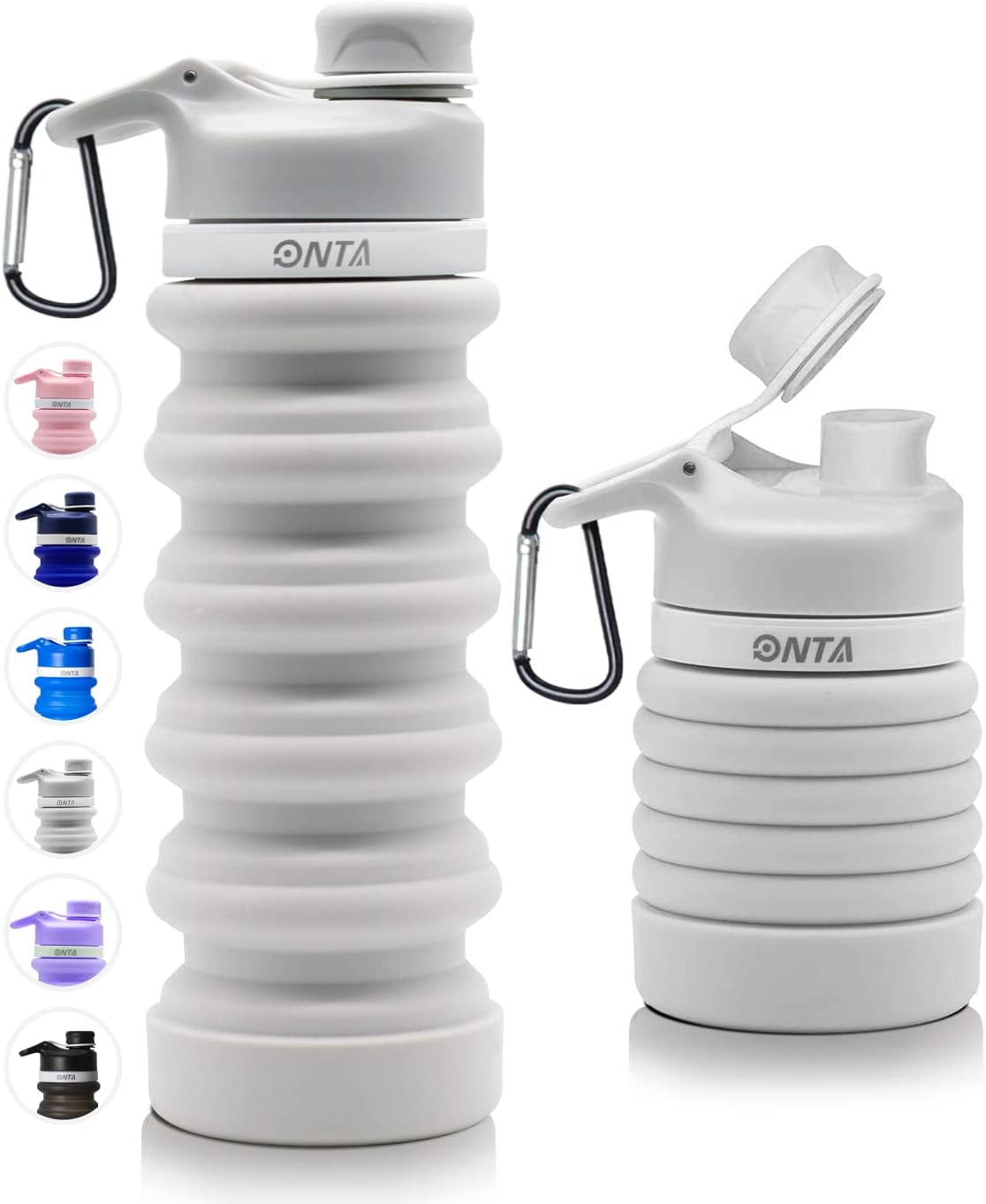 Packable Water Bottle Sling 24oz | Onyx - Leak-Proof, BPA Free