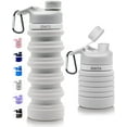 thumbnail image 1 of ONTA Collapsible Water Bottle- BPA Free Silicone Foldable Water Bottle for Travel,Silicone Portable Leak-Proof Travel Water Bottle 20oz, gray, 1 of 10