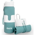 thumbnail image 1 of ONTA Collapsible Water Bottles 26oz, Leak Proof, BPA-Free, Foldable Silicone Travel Water Bottle with Strap for Cycling, Hiking, Outdoors(green), 1 of 10
