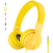 ONTA Kids Headphones for Boys Girls - Child Student Headset Wired plug Toddler Earphones School Teen on Ear for Computer | Laptop | Plane Travel | Game,yellow