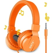 ONTA Kids Headphones for Boys Girls, Foldable Adjustable Stereo Wired over Ear Headphones for Kids, Toddler Earphones School Teen for School Computer Laptop Gameorange