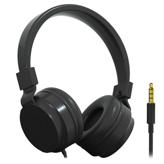 ONTA Kids Headphones Wired Headphone with Microphone Control Folding On Ear 3.5mm Headset for Children Girls Boys Lightweight Foldable Headsets for Chromebook Cellphone Tablets Black