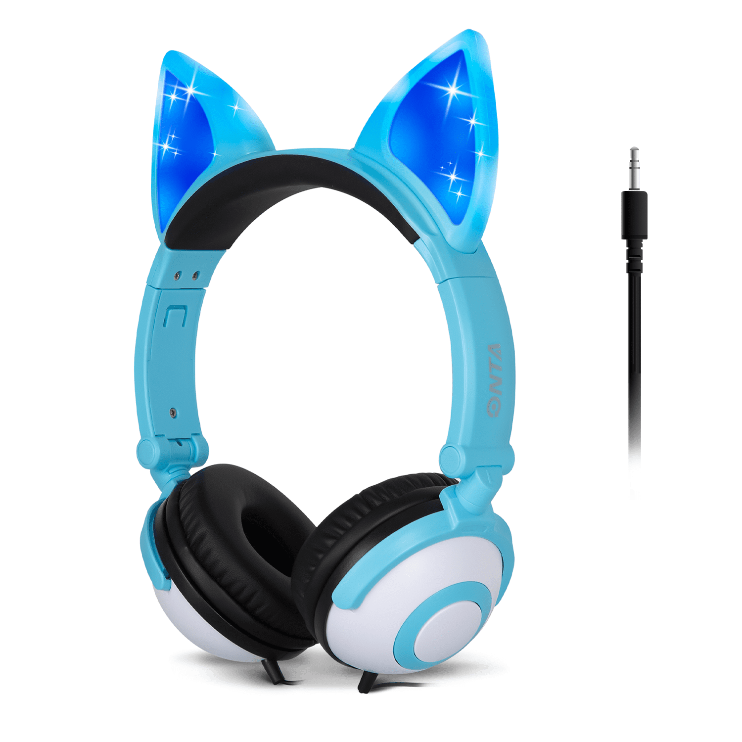 ONTA Kids LED Headphones, Foldable, NoiseCanceling, Adjustable for