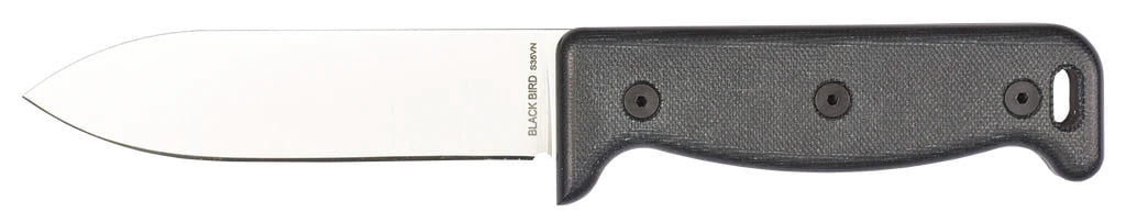 ONTARIO KNIVES Black Bird Fixed Blade Black Micarta S35VN Stainless Knife