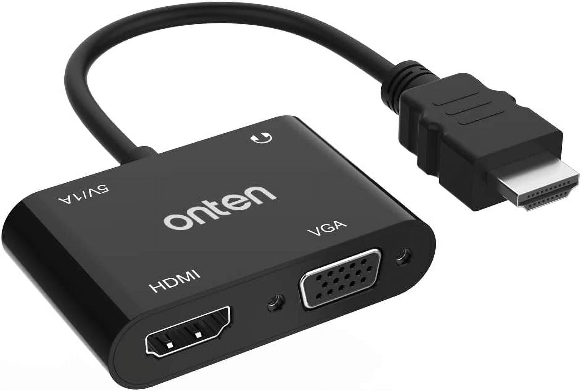 ONTEN HDMI to VGA HDMI Adapter, HDMI Splitter 1 HDMI in VGA HDMI 2 Out