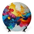 ONTETCH Colors Abstract Art Ceramic Decorative Plate for Home Office