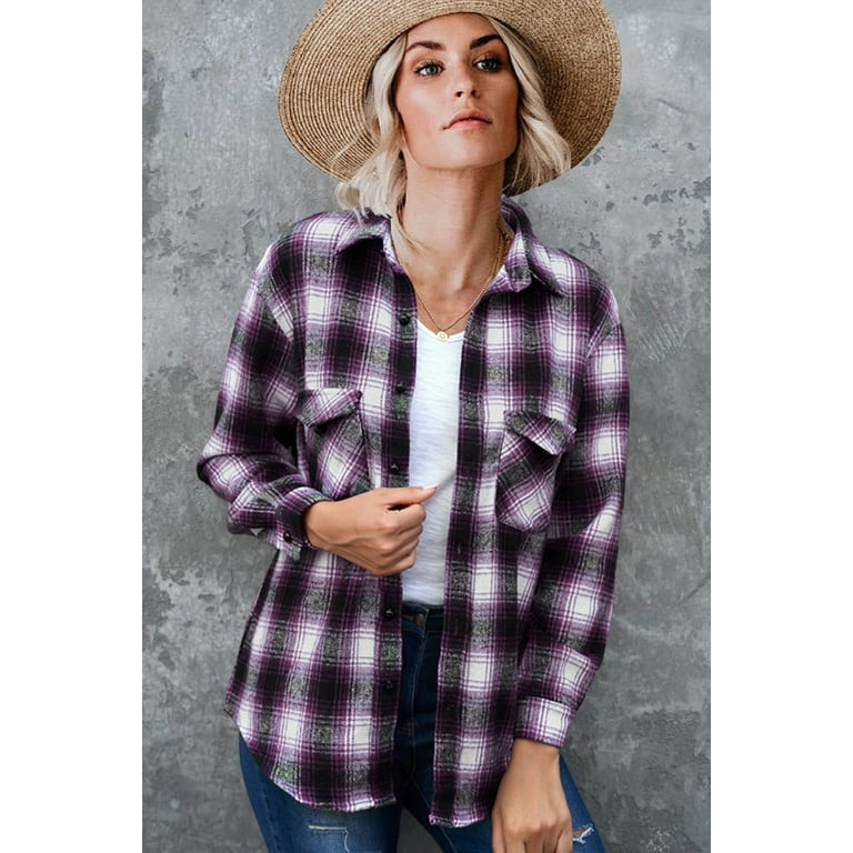 ladies long flannel shirts