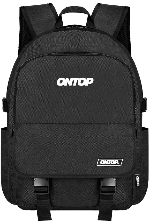 Black Canvas 14inch Laptop Backpack Water Resistant Sturdy Casual Ultra Lightweight Bookbag