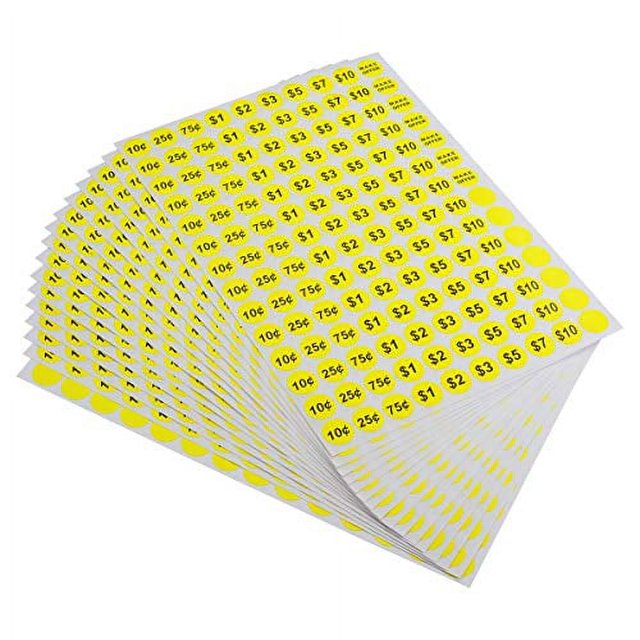 ONUPGO Garage Sale labels 3/4" Round Preprinted Pricing Labels Price