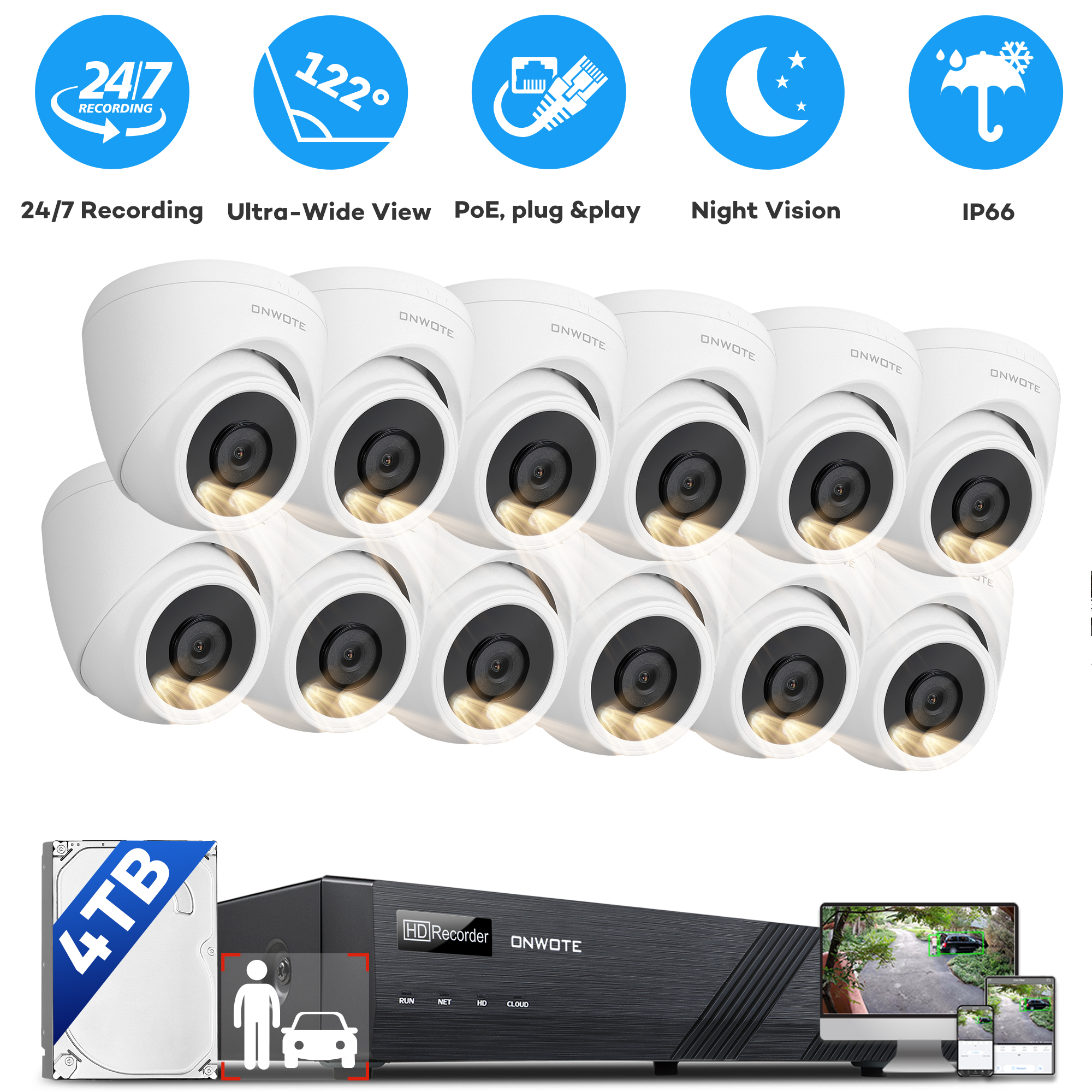 8CH H.265+ 5MP Lite DVR 1080P Outdoor CCTV Home Security Camera System