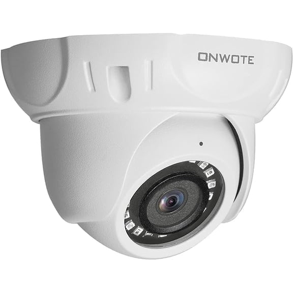 ONWOTE 5MP 122 PoE IP Security Camera, Capture Video Audio, Dome White | IR Night, 5 Megapixels, Commercial Wired CCTV Camera, Home/Business, Indoor/Outdoor, AI Detection, Only Work with ONWOTE NVRs