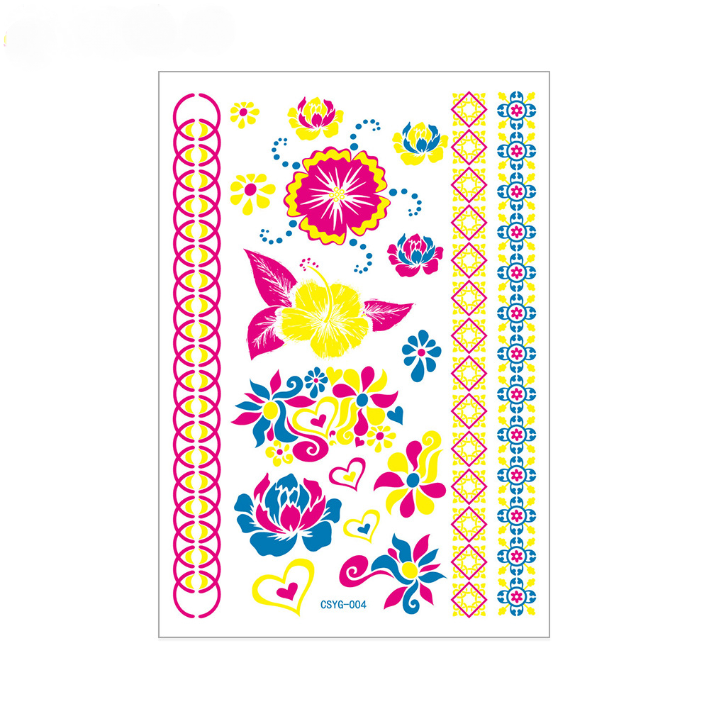 ONXE 10 Sheet Glow in The Dark Temporary Tattoos,Festival Accessory Party Favors Supplies,Temp