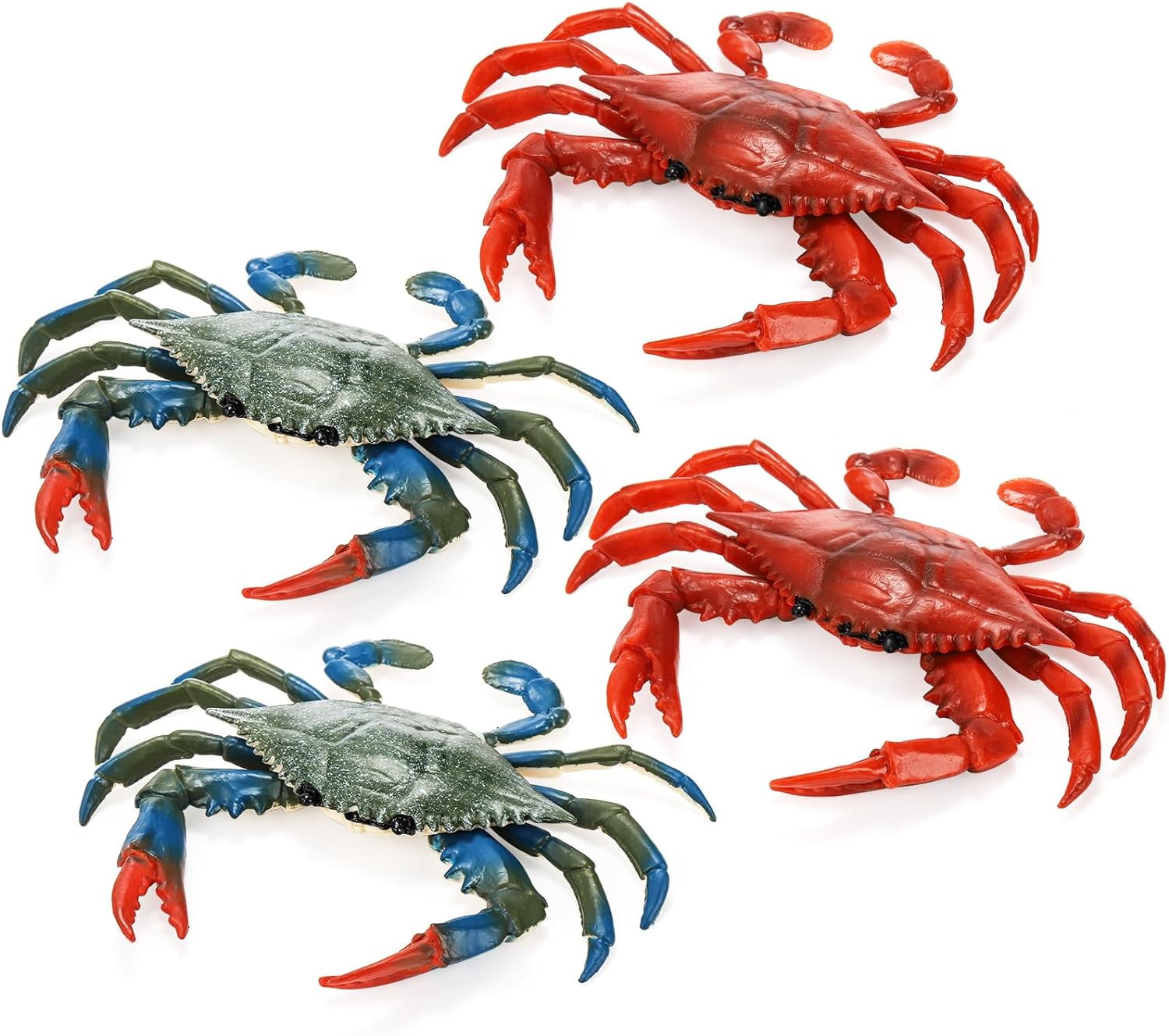 ONXE 4 Pieces Artificial Crabs, Fake Plastic Crab Toy, Realistic Crab