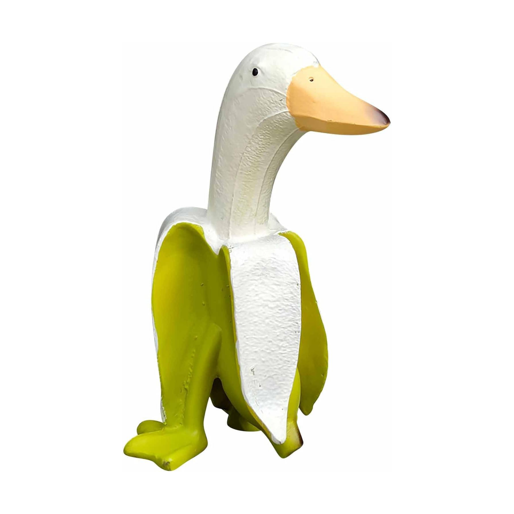 ONXE Banana Duck Statue Ornament, Art Banana Duck Sculpture Funny Creative Figurine, Peeled