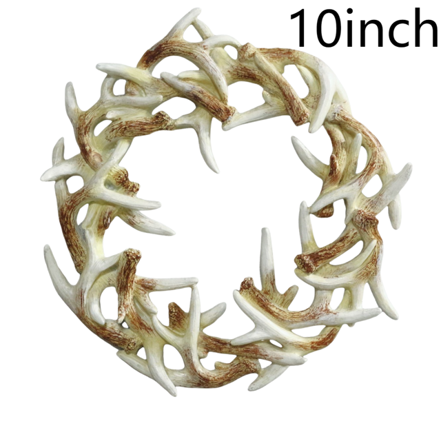 ONXE Christmas Deer Antlers Wreath for Front Door Porch Handmade Rustic
