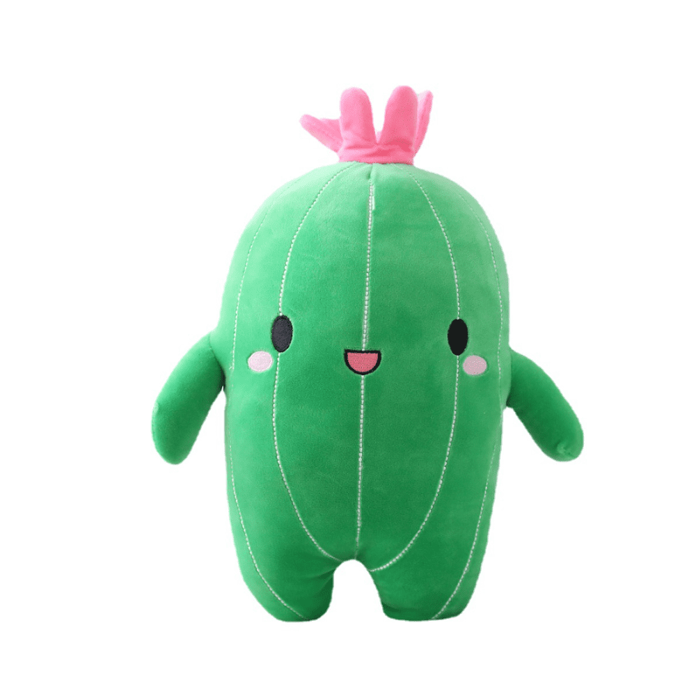 ONXE Cuddly Cactus Stuffed Plant Animal with Smile Face and Pink