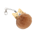 thumbnail image 1 of ONXE Dreams and Whispers Faux Fur Ball Pom Pom Key Chain Ring for Women Girls Bag Pendant Khaki, 1 of 4