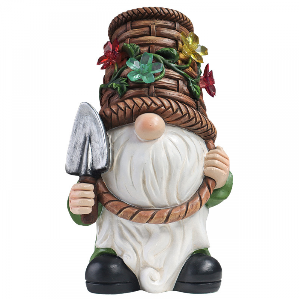 ONXE Garden Gnomes Outdoor Solar Light, Resin Gnome Figurine Holding