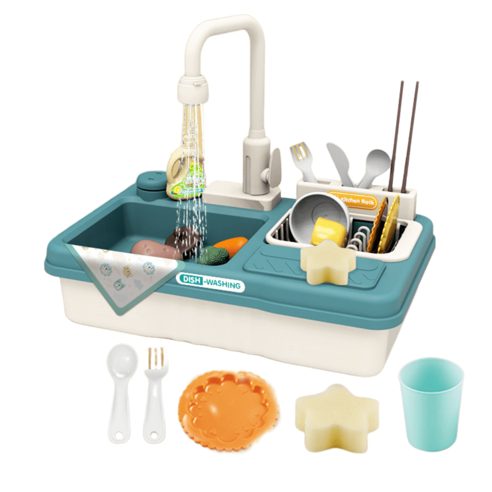 ONXE Kids Play Sink with Running Water, Kitchen Playset Sink Toy